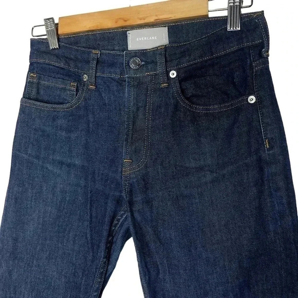 Everlane Ankle Blue Dark Wash Denim Mid Rise Jeans Size 26 - Picture 3 of 7